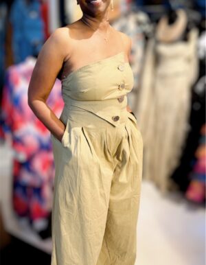 Gold Buttoned Jumpsuit