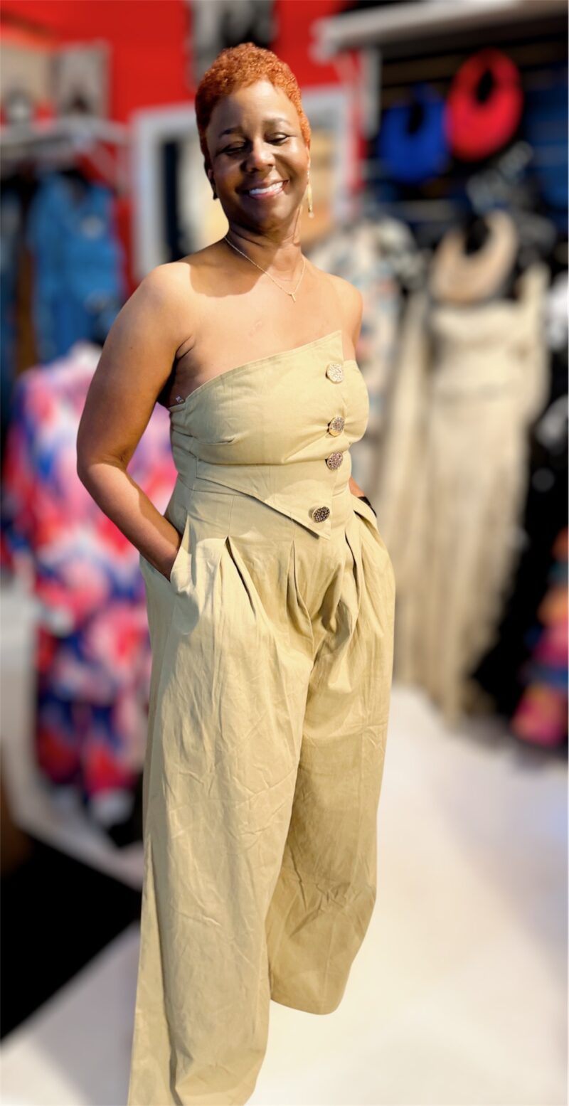 Gold Buttoned Jumpsuit