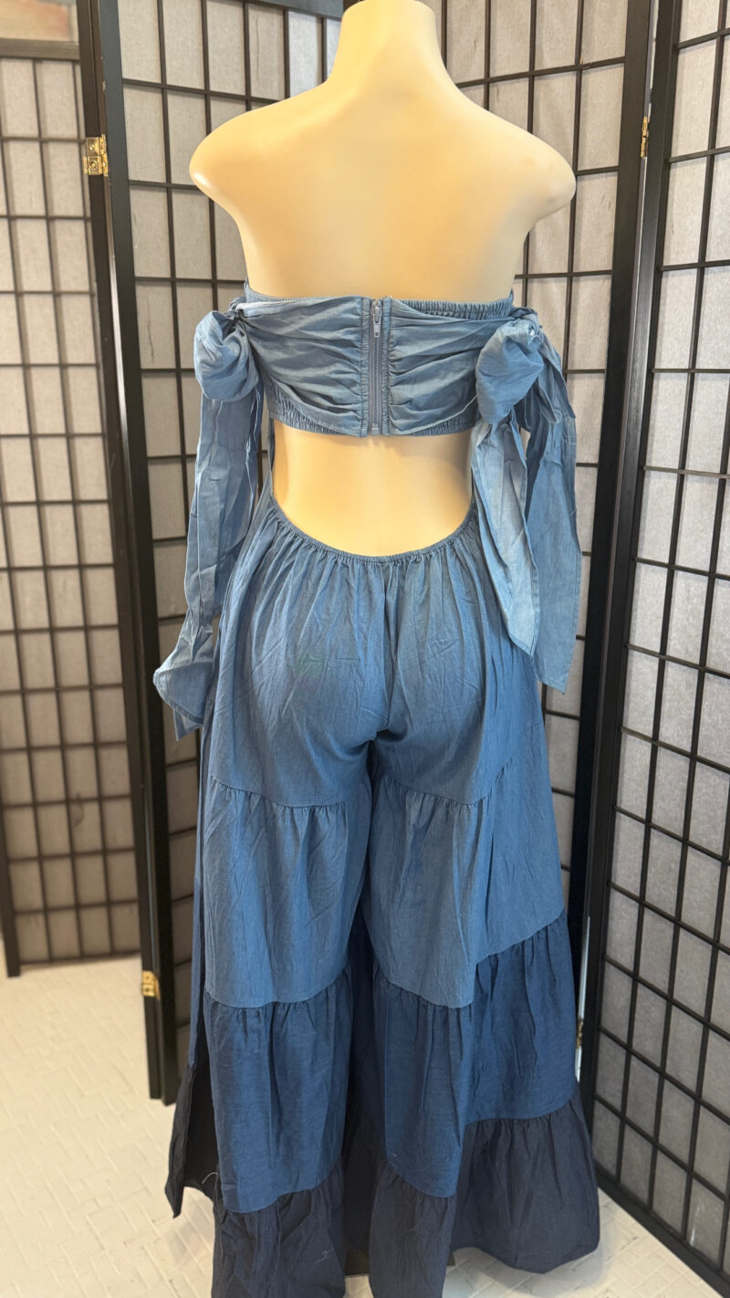 Chambray Denim Jumpsuit - Image 4