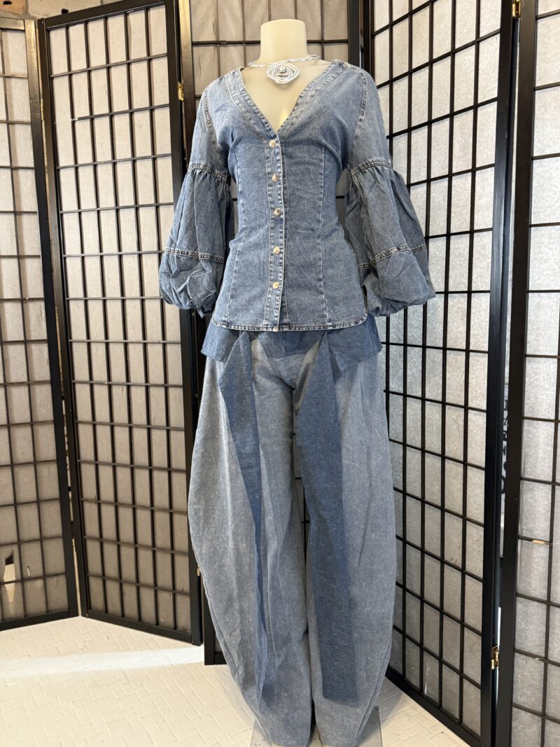 Color Block Ribbon Jeans
