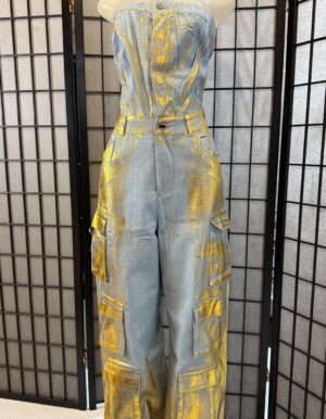Gold Foiled Tube Top Jumpsuit