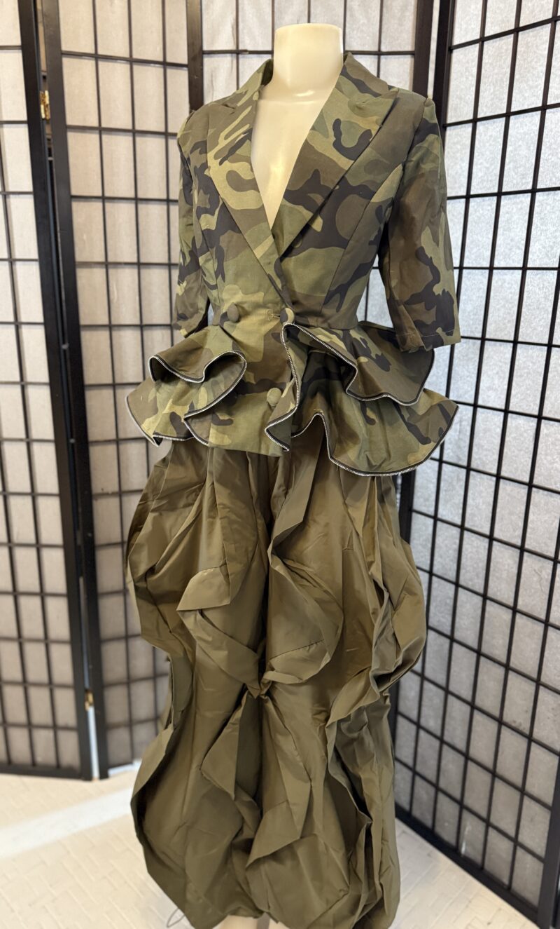 Ruffled Camo Peplum